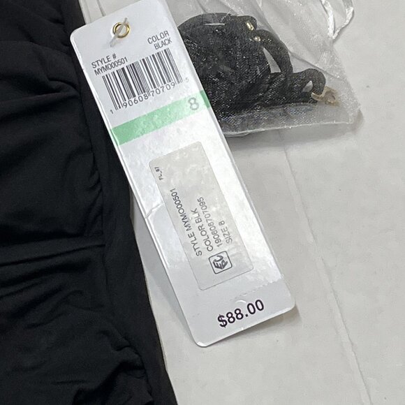 Anne Cole Swimsuit Womens 8 Black Twist Front Shirred One Piece Full Coverage - Picture 9 of 11